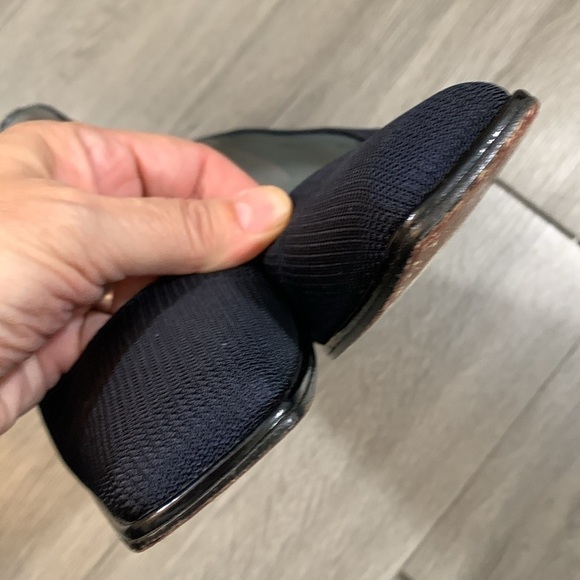 STUART WEITZMAN Navy Blue Sqaure Toe Block Heels Pumps Size 9.5B - Picture 4 of 9